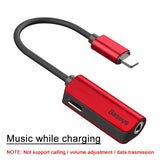 Baseus Audio Cable for iPhone 8 7 Cable Splitter for iPhone to 3.5mm Jack Adapter for iPhone Aux Cable iOS 11