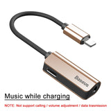 Baseus Audio Cable for iPhone 8 7 Cable Splitter for iPhone to 3.5mm Jack Adapter for iPhone Aux Cable iOS 11