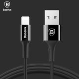 Baseus LED lighting Charger Cable For iPhone X 8 7 USB Cable For iPhone iPad Fast Charging Charger Cable Mobile Phone Data Cable