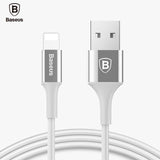 Baseus LED lighting Charger Cable For iPhone X 8 7 USB Cable For iPhone iPad Fast Charging Charger Cable Mobile Phone Data Cable