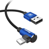 Baseus 90 Degree USB Cable For iPhone 5 6 6s 7 8 Fast Charging Cable For iPad USB Charger Cable L Type Mobile Phone Data Cable