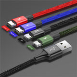 Baseus All-in-One USB Cable for iPhone X 8 7 6 Plus Fast Charging Cable Micro USB Type C Cable for Samsung S9 S8 Plus