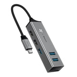 Baseus USB or Type C 3.0 to 3 USB3.0 + 2 USB2.0 OTG HUB Converter Adapter Compatible Windows Mac OS System for Type-C MacBook