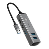 Baseus USB or Type C 3.0 to 3 USB3.0 + 2 USB2.0 OTG HUB Converter Adapter Compatible Windows Mac OS System for Type-C MacBook