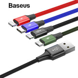 Baseus All-in-One USB Cable for iPhone X 8 7 6 Plus Fast Charging Cable Micro USB Type C Cable for Samsung S9 S8 Plus