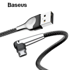 Baseus Micro USB Cable Reversible Charging with Led Lighting for Xiaomi Redmi Note 5 4x Plus Phone Chager Data Double-Side Cable