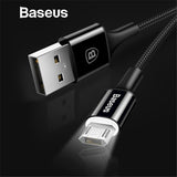 Baseus LED Lighting Micro USB Cable for Xiaomi Redmi 4X Note 4 5 Reversible Micro USB Charging Cable for Samsung S7 Mobile Phone