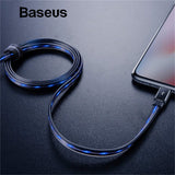 Baseus Flowing LED Glowing Charging USB Data Cable for iPhone Cable 8 7 6 Plus 6s 5s Se X iPad 1M 2.4A Fast Charge Charger Cord