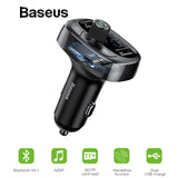 Baseus Car Charger FM Transmitter Aux Modulator Bluetooth Handsfree Car Audio MP3 Player 3.4A Fast Dual USB Mobile Phone Charger