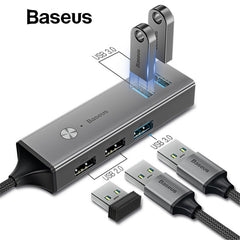 Baseus USB or Type C 3.0 to 3 USB3.0 + 2 USB2.0 OTG HUB Converter Adapter Compatible Windows Mac OS System for Type-C MacBook
