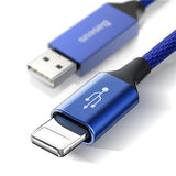 Baseus Nylon 5M USB Cable for iPhone 6 6s Plus 2A Fast Charging Cable Reversible for Apple iPhone Charger X 8 Plus Cable USB