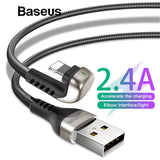 Baseus U-Type USB Cable for iPhone X xr xs max Charging Cable Led Light Mobile Phone Play Game Cable for iPhone 8 7 6 6s Plus