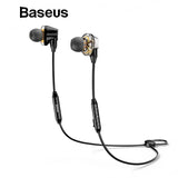 Baseus S10 Double dynamic bluetooth earphone / H10 3.5MM Wired Earphone stereo bass sound earphones with mic for mobile phone