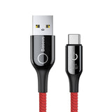 Baseus Smart Change Breathe Lighting USB Type C Cable Support 3A Fast Charging for Samsung galaxy note 9 s9 plus Type C Devices