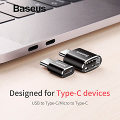Baseus Micro USB Type C OTG Adapter Type-c Male to Micro USB Female Charger Plug Adapter Converter Micro USB to USB-C Adapter