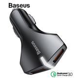 Baseus Quick Charge 3.0 Car Charger 5V3A QC3.0 Turbo Fast Charging Car-charger Dual USB Car Mobile Phone Charger For iPhone 8 7