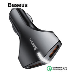 Baseus Quick Charge 3.0 Car Charger 5V3A QC3.0 Turbo Fast Charging Car-charger Dual USB Car Mobile Phone Charger For iPhone 8 7