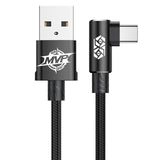 Baseus USB Type C Cable 90 Degree for xiaomi redmi note 7 USB-C Cable for samsung galaxy s9 plus Playing Game Charging USB Cable