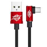 Baseus USB Type C Cable 90 Degree for xiaomi redmi note 7 USB-C Cable for samsung galaxy s9 plus Playing Game Charging USB Cable
