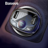 Baseus Car Charger for iPhone Mobile Phone Handsfree FM Transmitter Bluetooth Car Kit LCD MP3 Player Dual USB Car Phone Charger