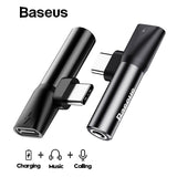 Baseus Usb C to 3.5mm Aux Jack Audio Cable Mobile Phone Audio splitter Adapter Type-C Charging Adapter For Huawei Xiaomi Oppo