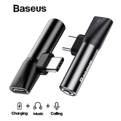 Baseus Usb C to 3.5mm Aux Jack Audio Cable Mobile Phone Audio splitter Adapter Type-C Charging Adapter For Huawei Xiaomi Oppo